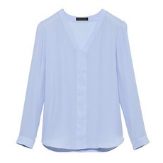 바나나리퍼블릭 여성 쁘띠 긴팔 브이넥 탑