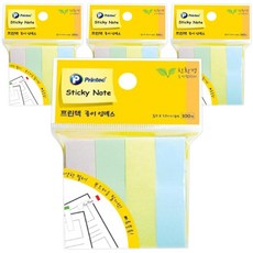 프린텍 종이인덱스 스티키노트 50x12mm, 파스텔4색, 4개