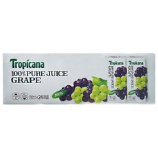 트로피카나 100% 퓨어 주스 포도, 190ml, 24개