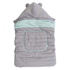 baby muffin 孩童背巾保暖披風, 灰色