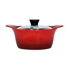 PAllAS 雙耳鈦晶陶瓷不沾湯鍋, 20厘米, 紅色+現代灰