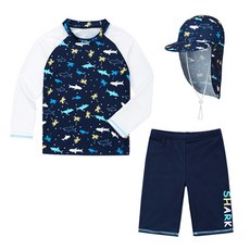 ST.HOLIDAY 男童款防曬泳裝+翻蓋帽組合 C5407