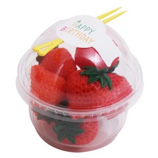 봄91 투명 PET컵 + 해피버스데이 캔디팝 스티커 + 미니 포크 랜덤 발송, 50세트