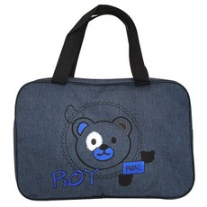 THE ZAKKA 圓點小熊拉鍊浴袋 黑色, 1個