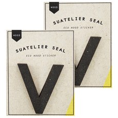 슈아뜰리에 1722 wood 55 x 70 mm 디자인 스티커, V, 2개