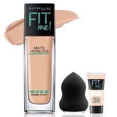 메이블린 뉴욕 핏미 파운데이션 30g + 실리콘 퍼프 + 파운데이션 5g 기획세트, 125 누드 베이지, 1세트