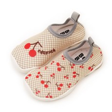 BON BON macaron 孩童格紋櫻桃印花涉水鞋