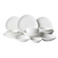 ERATO Pebble 雙人碗盤組 14p, 白色, 碗 2種 4p + 盤子 2種 4p + 小菜碟 3種 6p, 1套