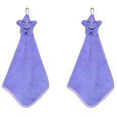 이코디 산호 벨벳 스타 주방수건, 퍼플, 2개입