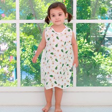 bebe chouette 兒童西洋梨印花人造絲睡眠背心