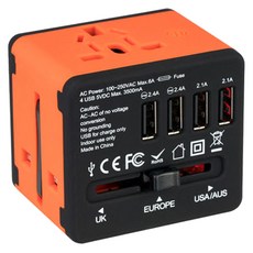 인트래블 USB 4포트 고속 멀티플러그 NO 1296 오렌지, 1개