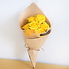 MORIANN Bella人造香皂花玫瑰花束, 黃色, 1個