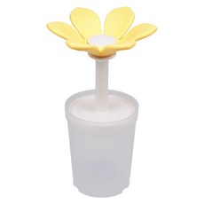 Coconory 可可艾莉 花朵造型固齒器四合一套組, 花朵造型固齒器+副食品網袋+矽膠牙刷+水杯, 黃色, 1組