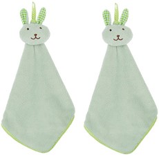 이코디 래빗 벨벳 주방 수건, 그린, 2개