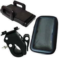 lightmania 自行車手機支架 + 收納包式支架, 黑色, 1套