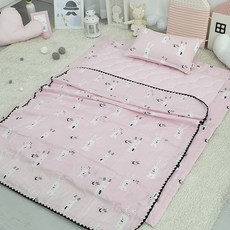 夏季棉質午睡被套+不織布被, 兔子款