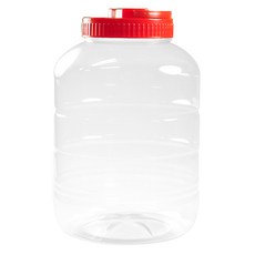 ABM KOREA 透明塑膠釀造密封罐+蓋子 紅色, 20L, 1入