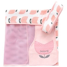 달퐁 플라워 망사 포대기, 핑크