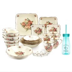 皇后玫瑰 4人餐具組A款, 32p, 混和顏色, 1個