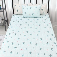 CHOUETTROOM 仙人掌波紋絎縫墊, 藍色