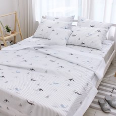 슈에뜨룸 고래고래 리플 홑이불, 혼합 색상