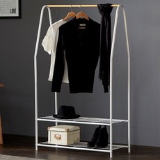 Tres Belle 2層收納網架衣架, 白色