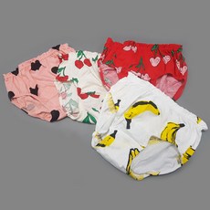 unifriend 女童款水果愛心圖案棉質三角內褲 4件組
