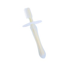 라즈베이비 실리콘 치발기 칫솔, 36개월 이하, 옐로우, 1개