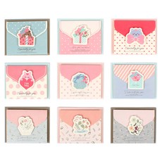 톡톡팬시 러블리 팝업 미니카드 9종세트, 혼합색상, 1세트