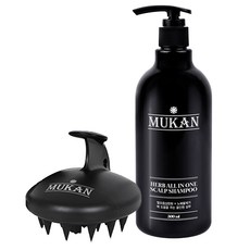 MUKAN 草本多效洗髮精 500ml+洗頭刷, 1套