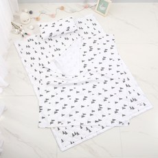 Coney Island 兒童涼感單層被睡墊超細纖維枕芯組 森林款+收納袋