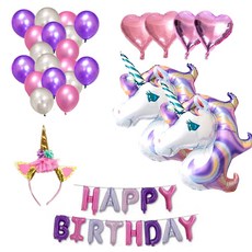 마켓감성 유니콘 생일파티용품 세트 38p, 타입2