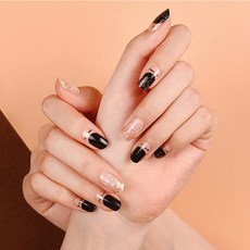 Barbacoco Mix Match 凝膠指甲貼, Fireworks Black, 1組