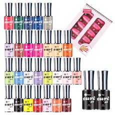 玻璃美甲玻璃閃亮凝膠美甲組, 凝膠指甲浪漫色 27 種 + 頂部 + 底部 + 浸泡帽, 1套