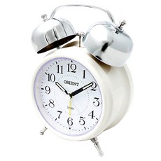 ORIENT CLOCK 파스텔 트윈벨 탁상시계 OT1543TW, 화이트