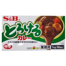 S&B 愛思必 特樂口野菜咖哩塊 中辣, 1kg, 1盒