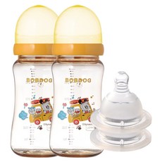 LITTLE BOBDOG PESU無奶嘴奶瓶+奶嘴, 黃色, 300ml, 1組