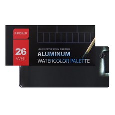 세르지오 알루미늄 수채화파레트, 26칸, 혼합 색상