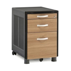 다용도 이동식 MDF형 3단 사무용 수납장, 아카시아