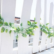 블루먼 Beullumeon 市場藍色人造花藤系列豪華內飾玫瑰常春藤皮大蘇, 黃金葛