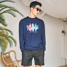funhancouple 男性用寬鬆大尺碼防磨衣上衣+下身套裝 AE4204, 上衣(海軍藍), 下身(黑色)