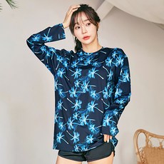 FUNHAN COUPLE 女款棕櫚樹寬鬆版型防曬上衣+褲子 BE4206