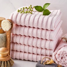 SOFT TOUCH Daily Pure40 洗臉毛巾 40 x 78 cm 160g 30支棉紗, 粉紅色, 5個