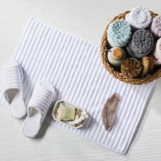 SOFT TOUCH Pure純棉廚房浴室腳踏墊, 白色