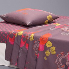 La Redoute 雙面花朵圖案床罩 F664656, 紫色+玫瑰色+橙色+灰色