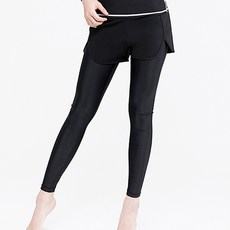 Soleil 女款假兩件式衝浪內底褲短褲, 黑色