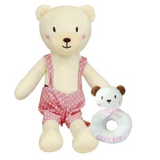 CONY BABY 小熊安撫娃娃+小熊搖鈴, 小熊搖鈴(象牙白)+小熊(象牙白)