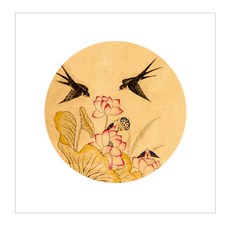 디자인가안채 민화 액자용 카드, 연화도, 1개