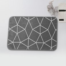 CASA VERDE 幾何線條超細纖維地墊, 深灰色