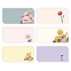 Mellow Blossom 圖案零用錢信封 6件組, 混合顏色, 2套